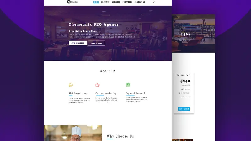 SEO agency website, web design by Digital Prism
